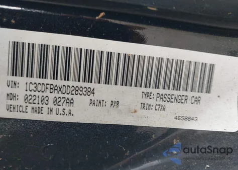 2013 Dodge Dart Sxt z USA, uszkodzony, nr VIN 1C3CDFBAXDD289384